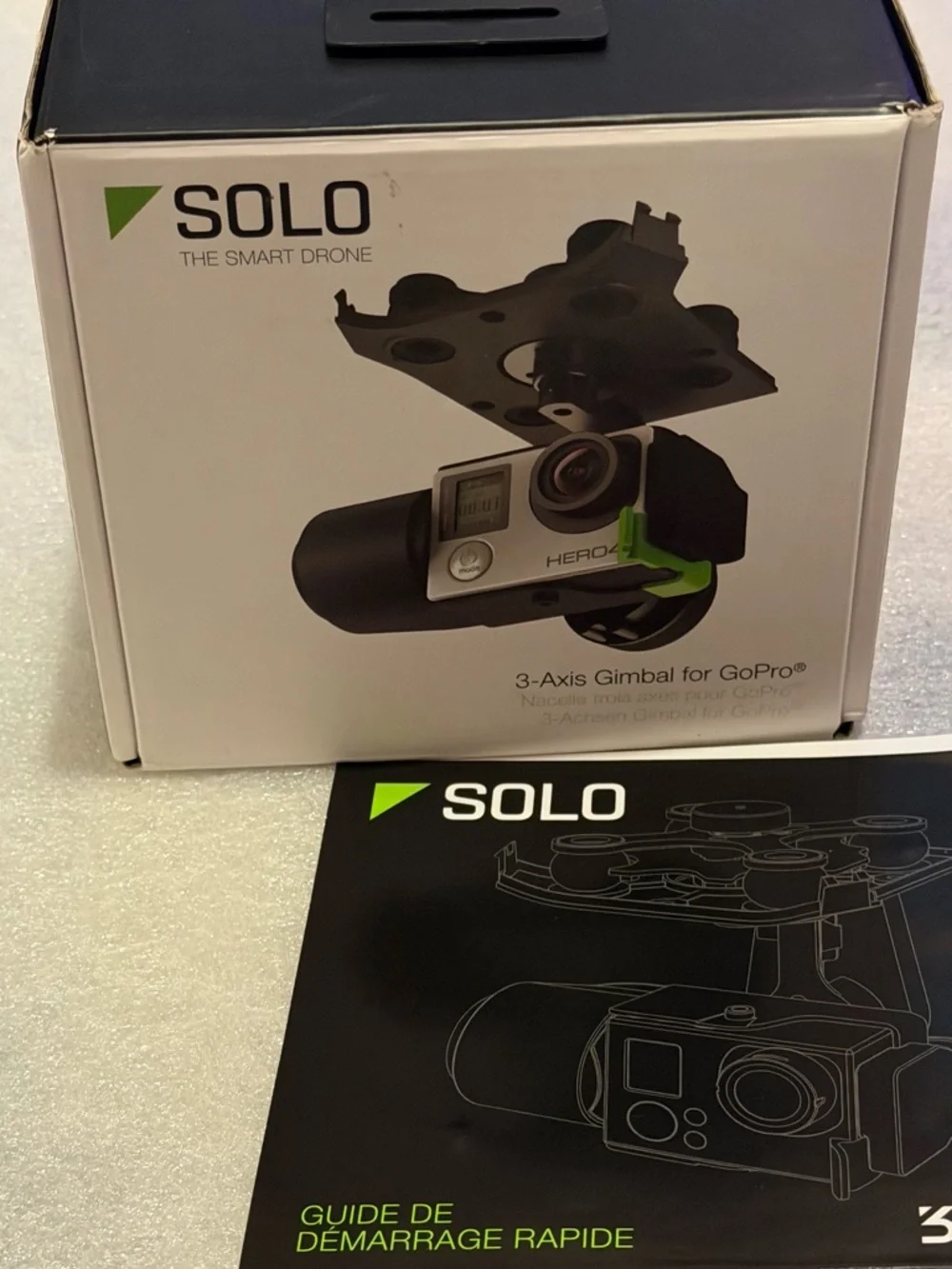 solo The smart Drone Go Pro 3-Axis Gimbal Mount in Black with Green Accent